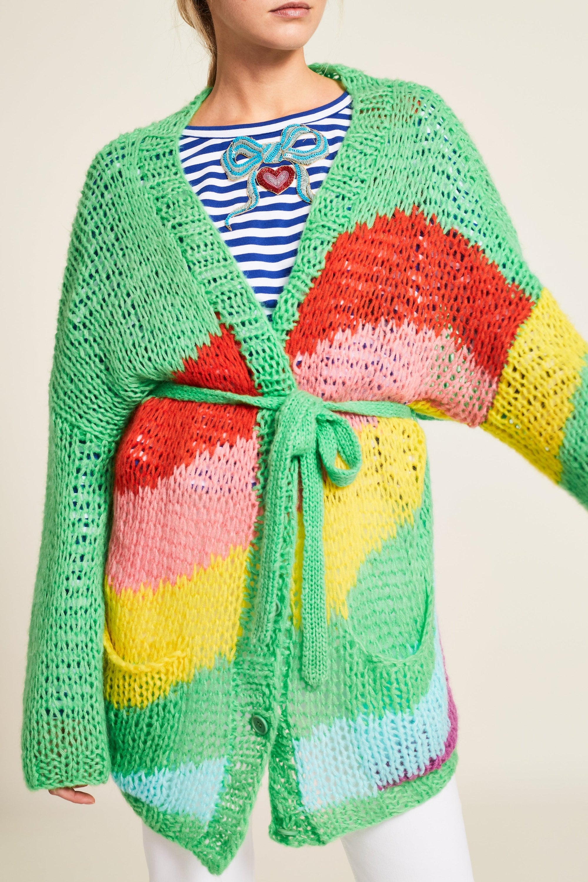 Cardigan Joy en crochet - Vert