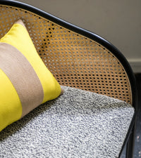 Banquette Cavallo en bois et cannage - Noir Et Blanc