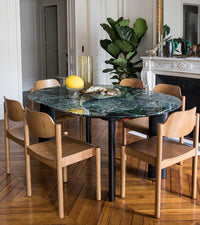 Table 6 pers Carlotta Alta en marbre - Marron et Noir