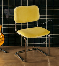 Chaise Classica en velours côtelé - Jaune