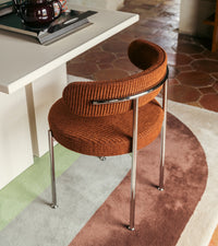 Chaise Libera en velours côtelé - Marron