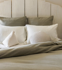 Housse de couette Como en gaze de coton - Vert d'eau