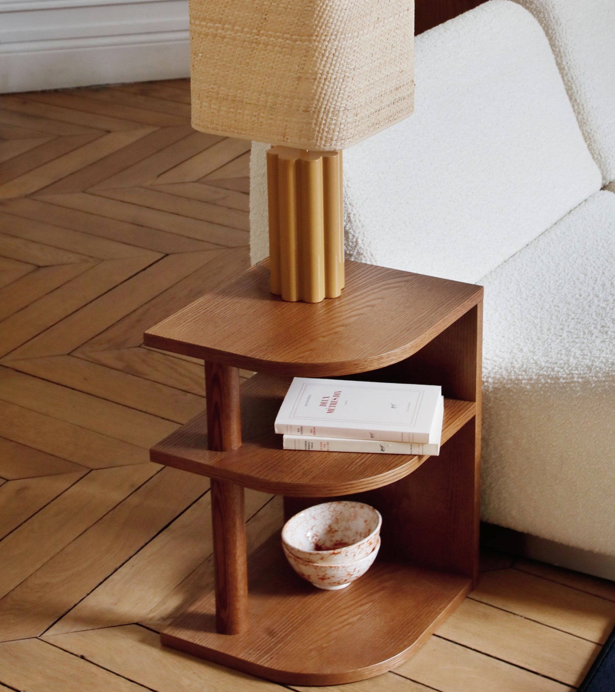 Table d'appoint Opera côté gauche en bois - Iroko
