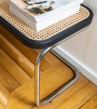 Banc Panchina en bois et cannage - Noir