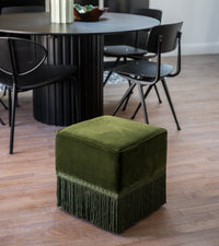 Pouf Nonna en velours - Vert sapin