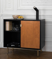Buffet Sorella en bois - Iroko et Noir