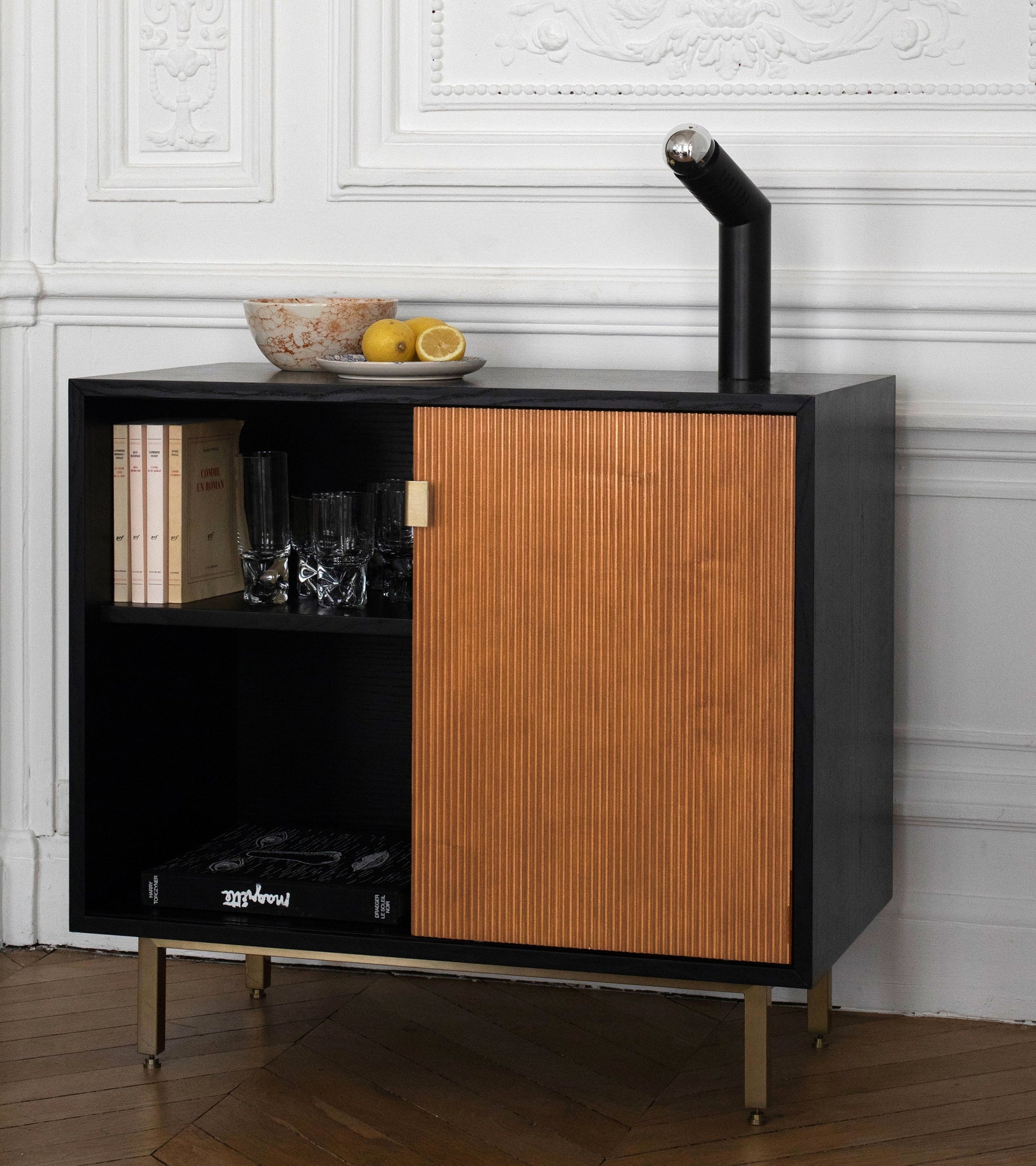 Buffet Sorella en bois - Iroko et Noir