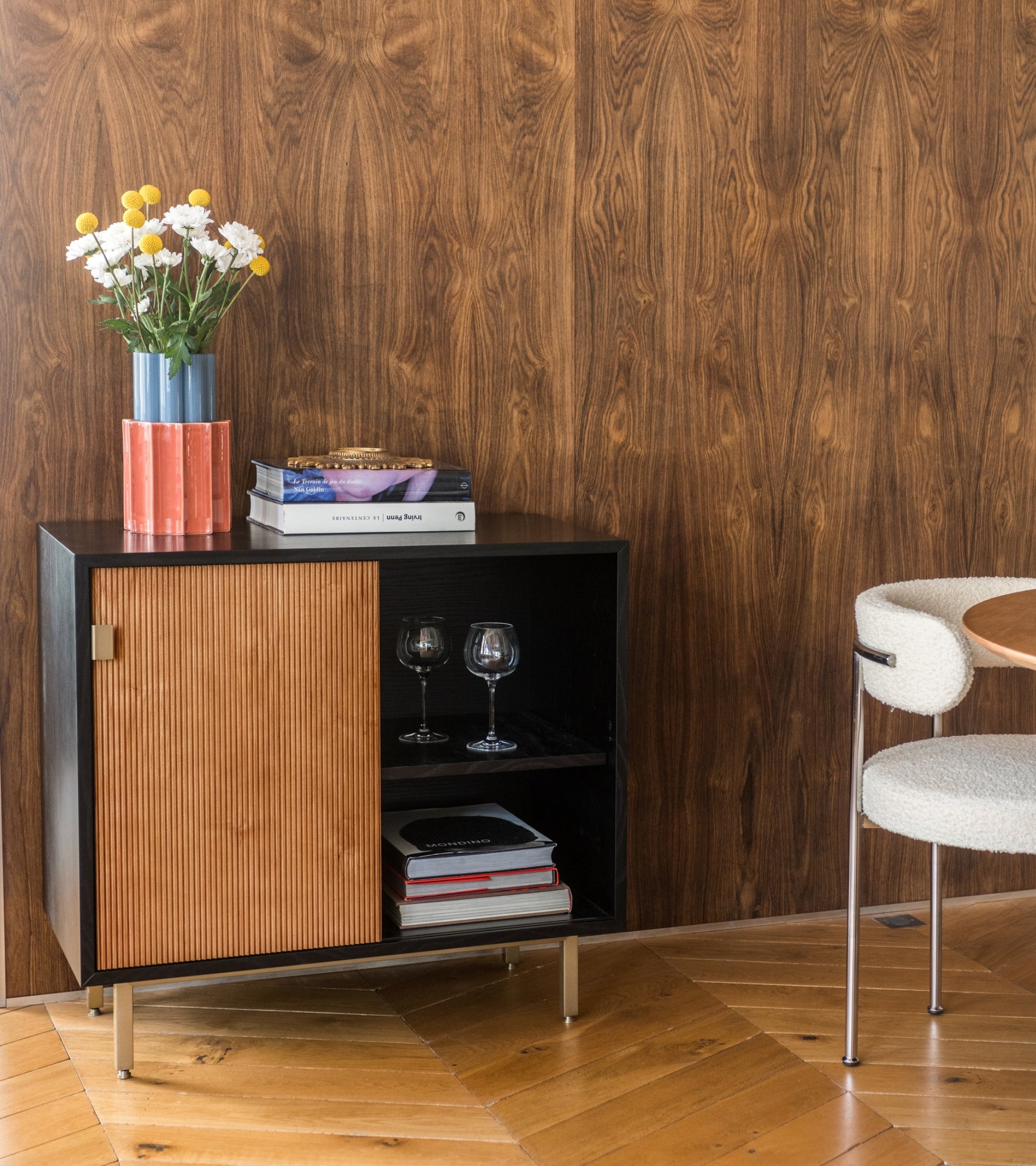 Buffet Sorella en bois - Iroko et Noir