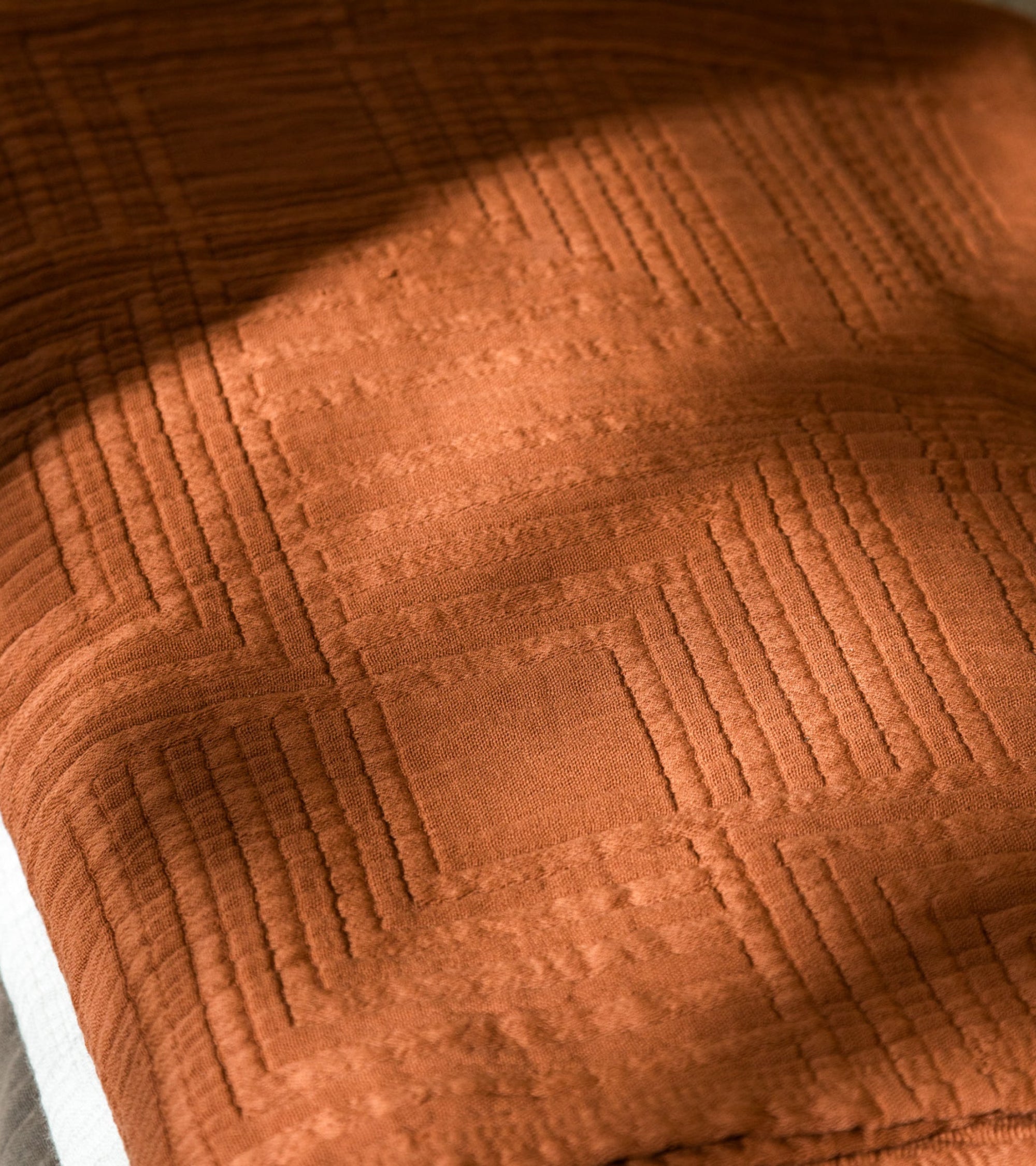 Plaid Concerto en gaze de coton - Marron