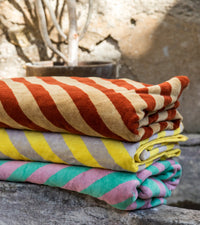 Drap de plage - Brique Et Beige