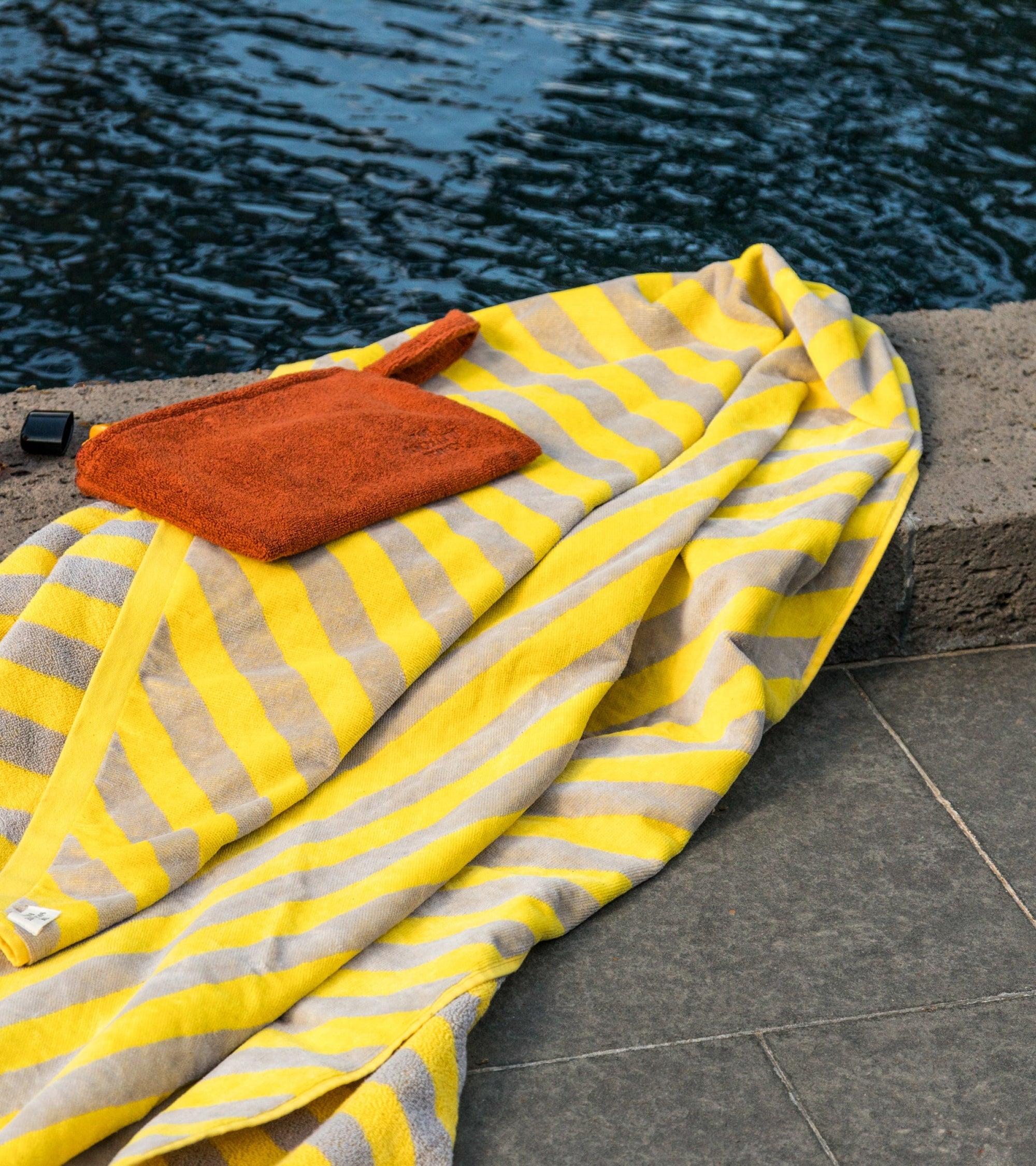Drap de plage - Jaune Et Gris