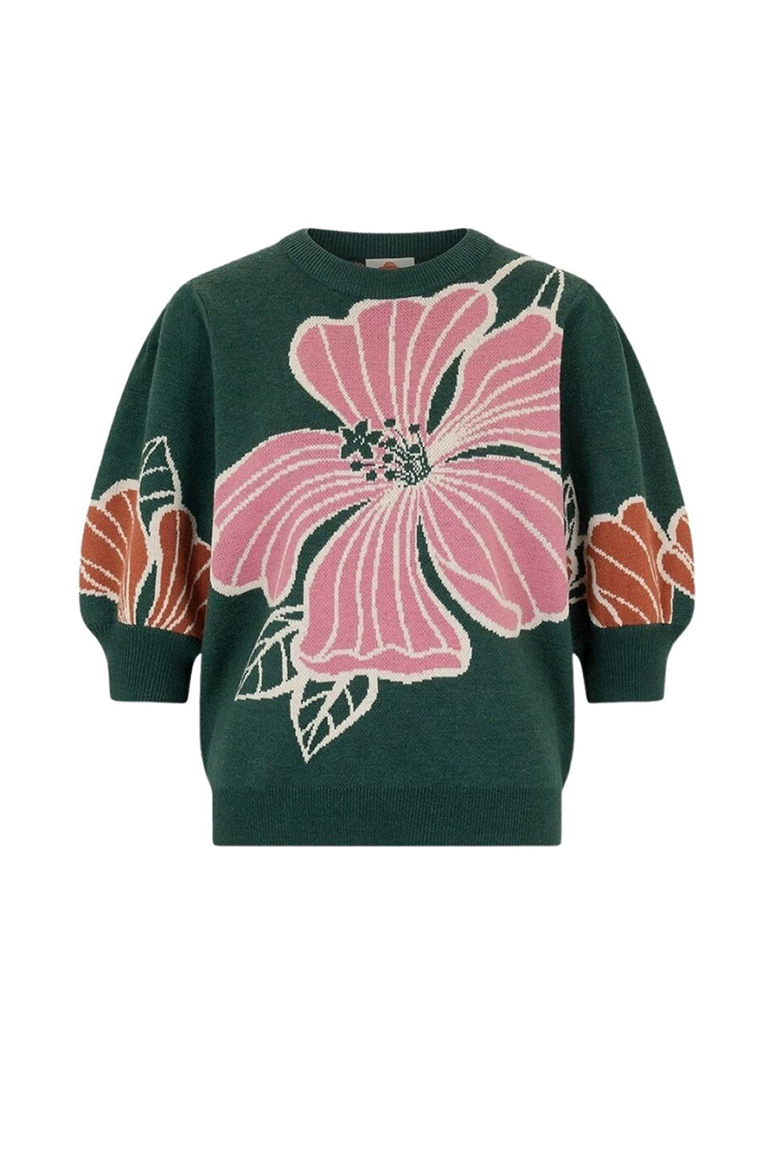 Pull à fleurs Honolulu en maille - Vert
