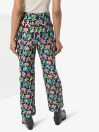 Pantalon ajusté à imprimé liberty - Black Mecanic Flower