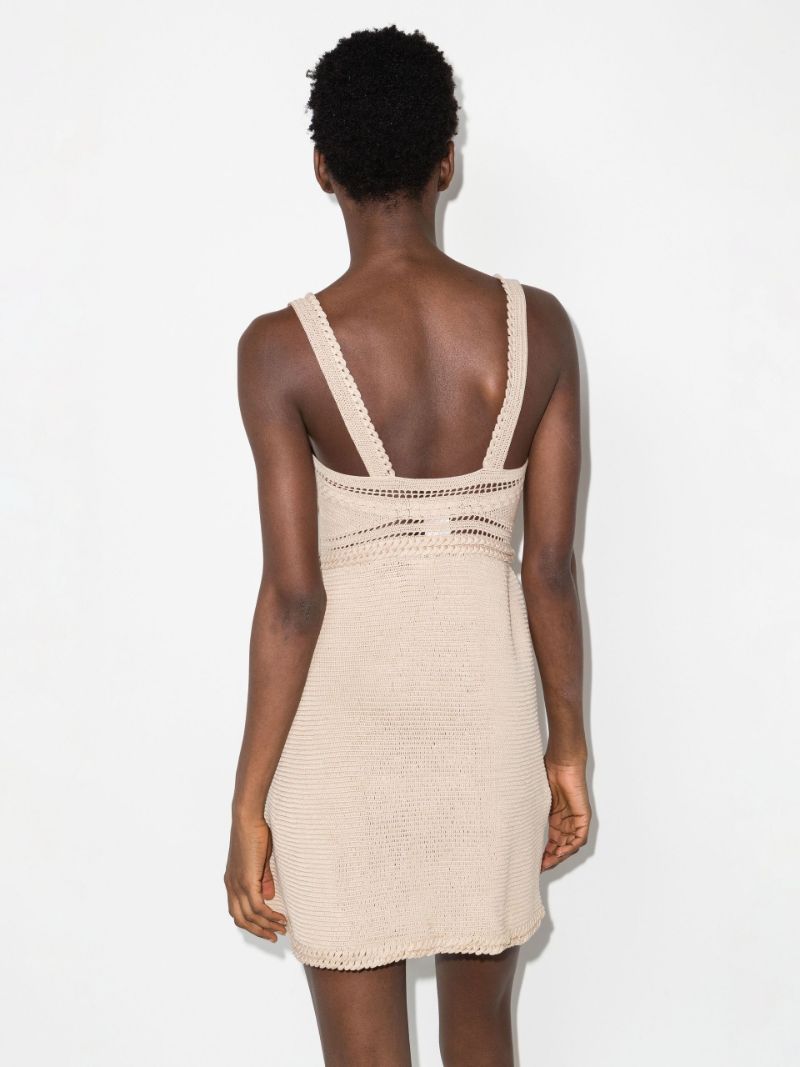 Robe courte boutonnée en crochet - Ivory