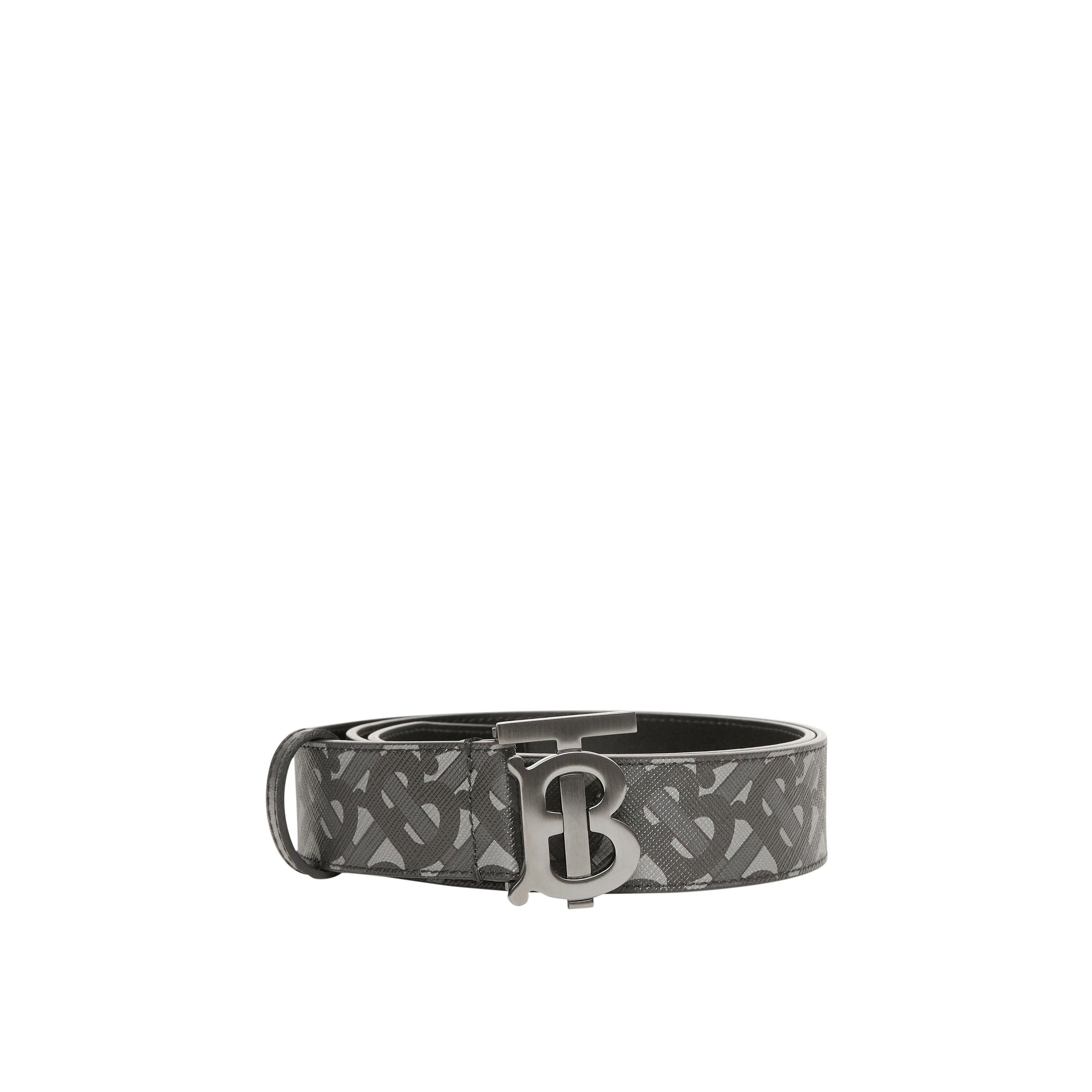 Ceinture en toile écologique et cuir Monogram - Charcoal & Black