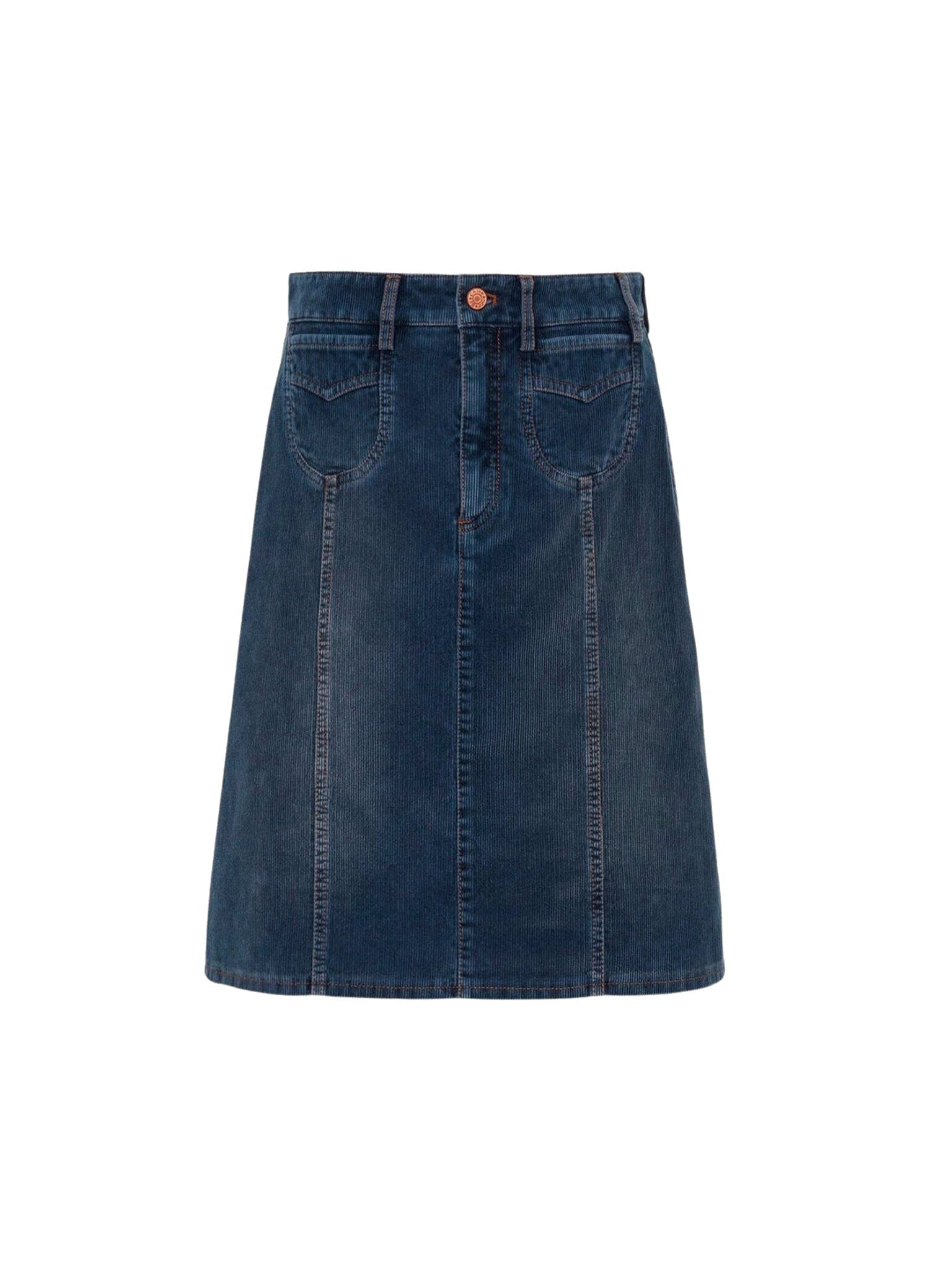 Jupe évasée denim à poches - Dusky Blue