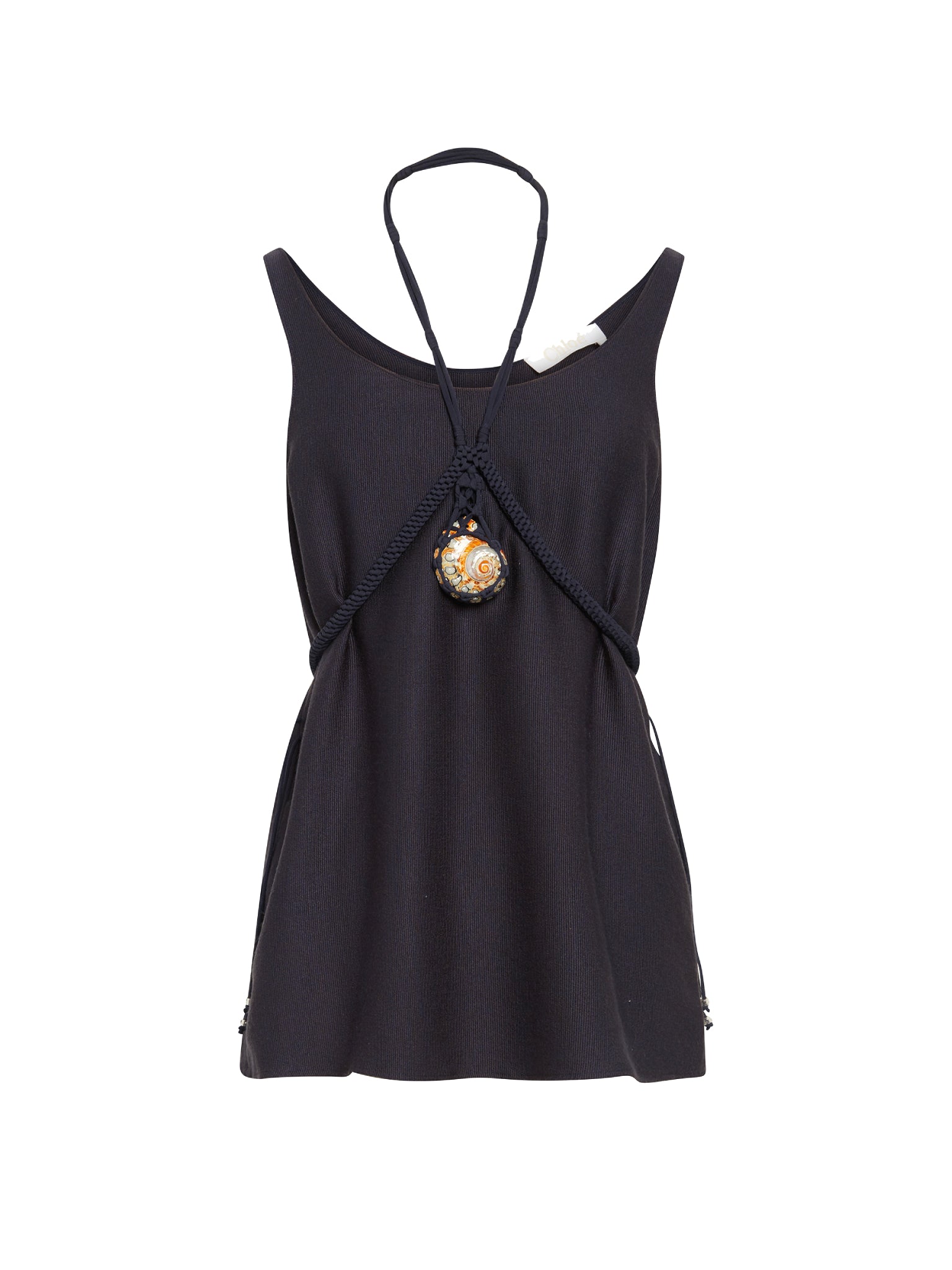 Débardeur bijou sans manches en soie - Ink Navy