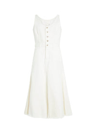 Robe midi évasée - White & Beige
