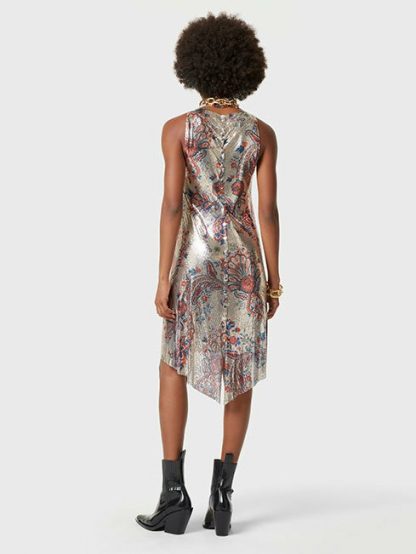 Robe à fines bretelles imprimée fleurs - Paisley Light Gold