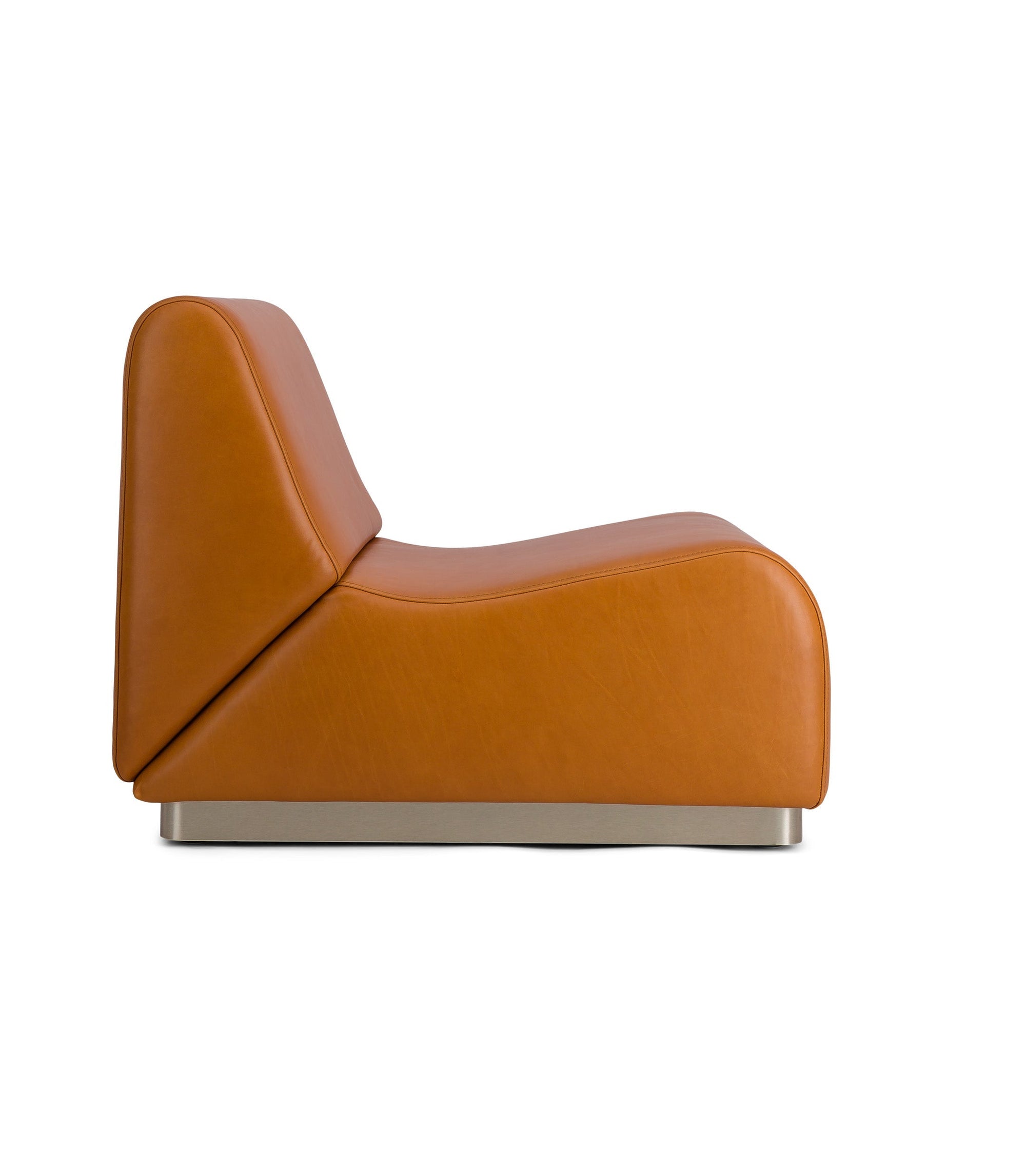 Chauffeuse modulable Rotondo en cuir - Camel