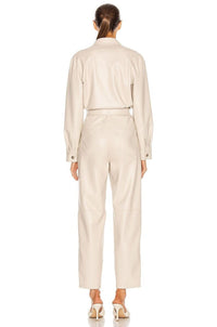 Combinaison Ashton ceinturée à manches longues - Creme
