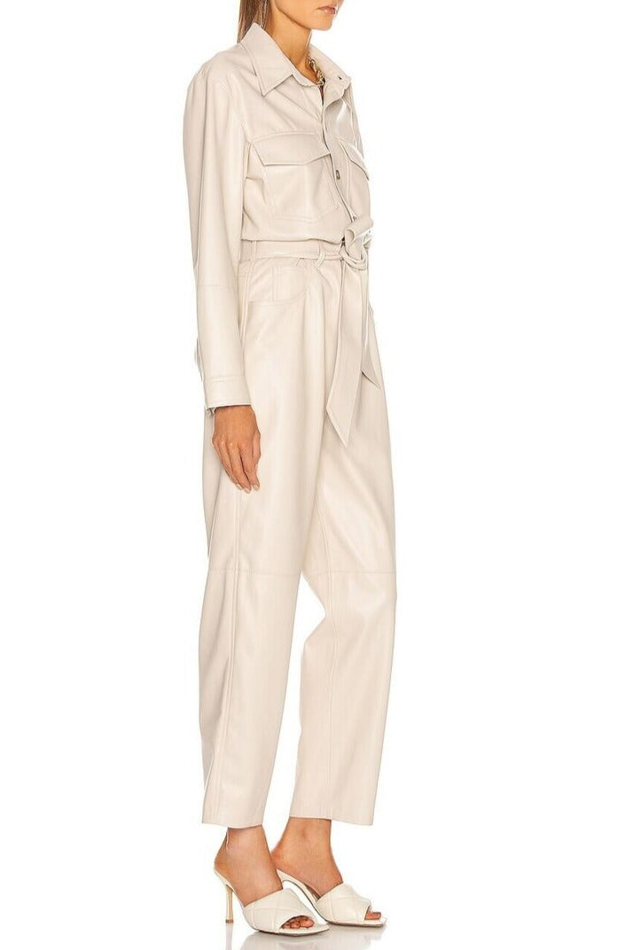 Combinaison Ashton ceinturée à manches longues - Creme