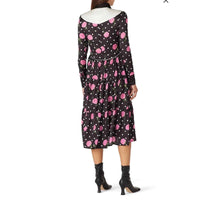 Robe plissée et boutonnée - Black Roses And Dots