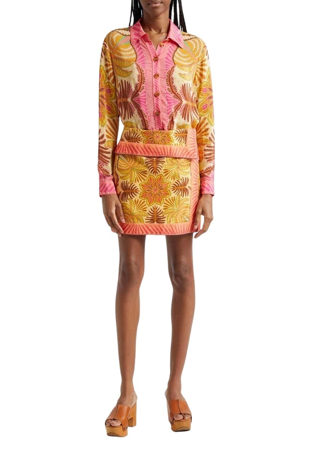 Chemise à motif de palmes - Orange