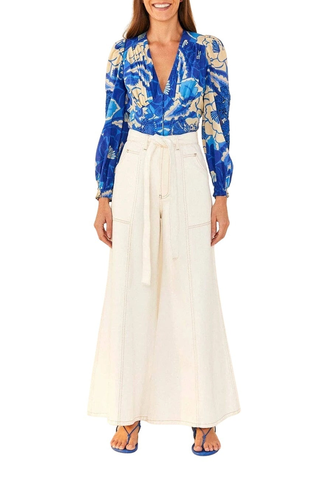 Pantalon en sergé en coton - Off White