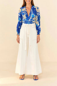 Pantalon en sergé en coton - Off White