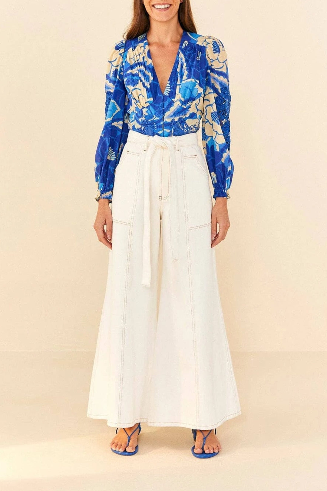 Pantalon en sergé en coton - Off White
