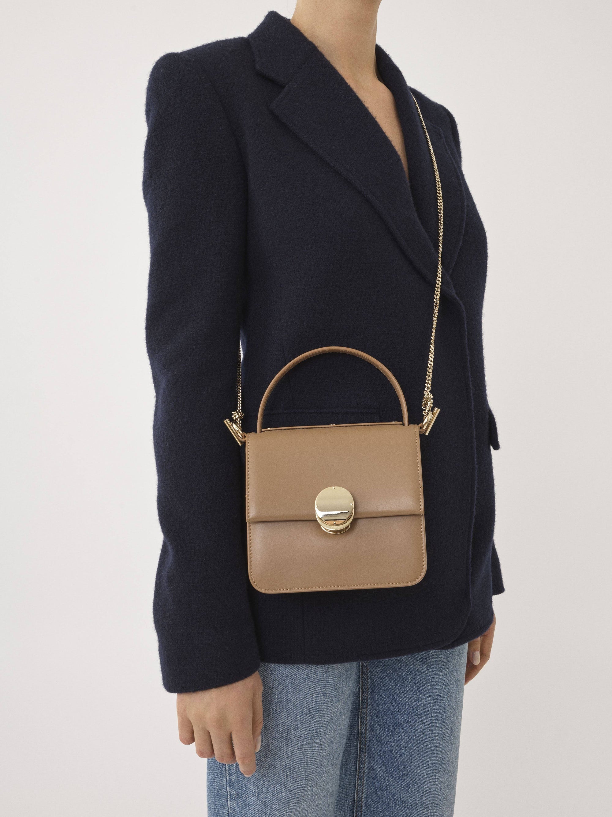 Petit sac à main Penelope en cuir - Beige Désert