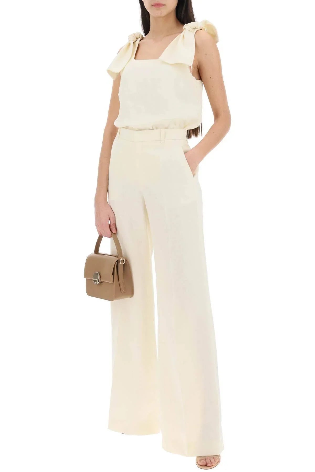 Petit sac à main Penelope en cuir - Beige Désert