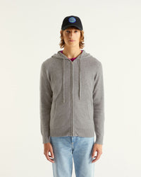 Hoodie zippé en cachemire - Dark Heather Gray
