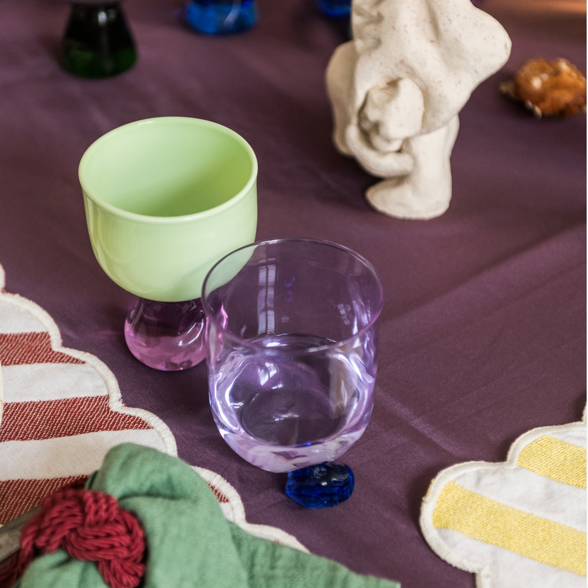 Opaline Vert Rose Verres - Opaline Vert Rose