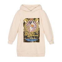 Robe sweat imprimée wonder woman oversize - Écru