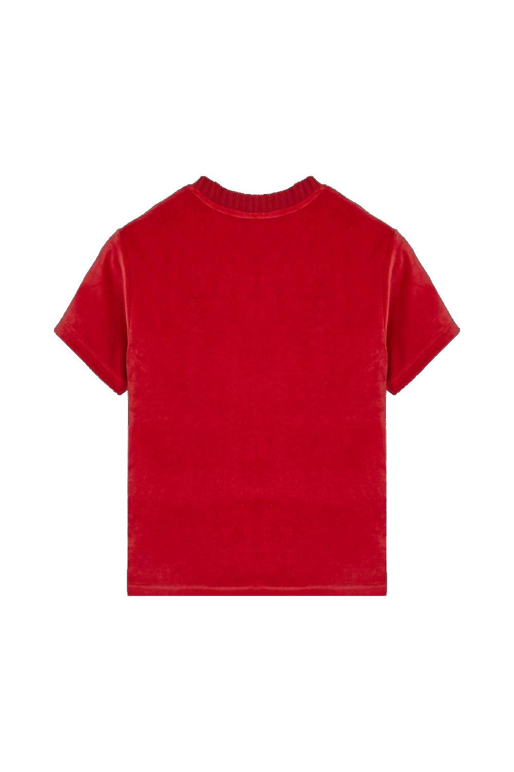 T-shirt à finition bord-côte - Rouge