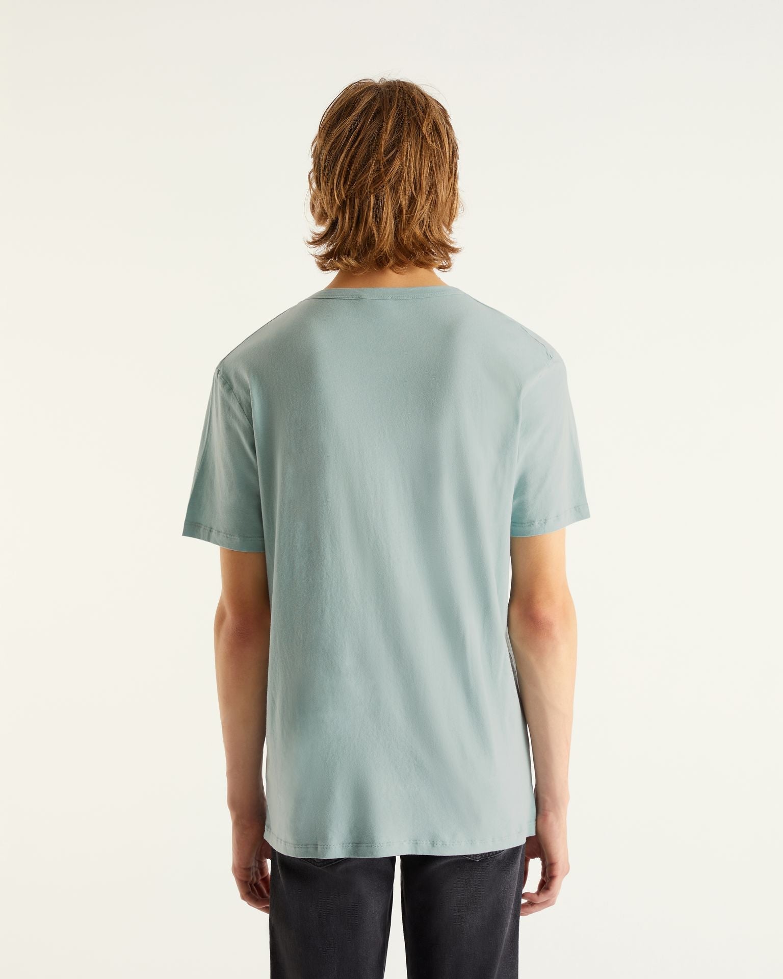 T-shirt à col rond et manches courtes - Blue-Gray