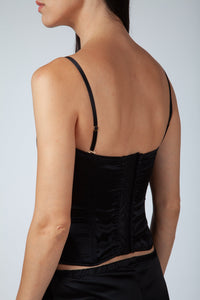 Bustier en soie - Noir