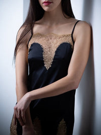 Nuisette Alhambra en soie - Noir & Or