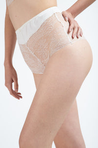 Culotte taille haute Moonlight en soie - Ivoire