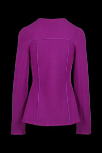 Veste milano coupe ceintrée à zip en laine - Fuchsia