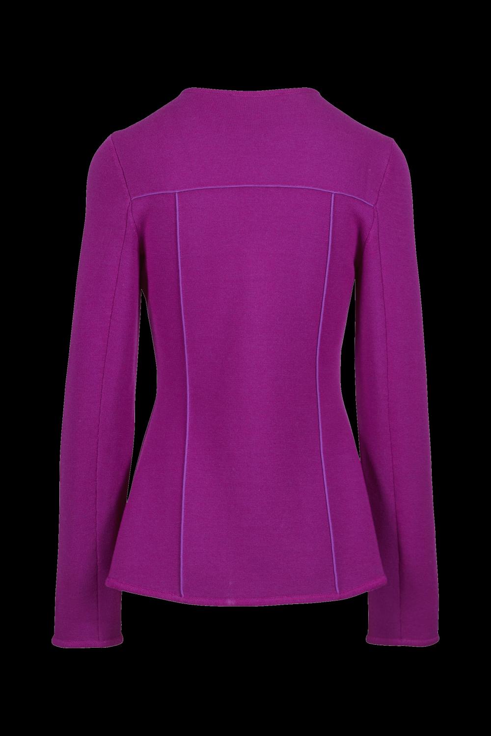 Veste milano coupe ceintrée à zip en laine - Fuchsia