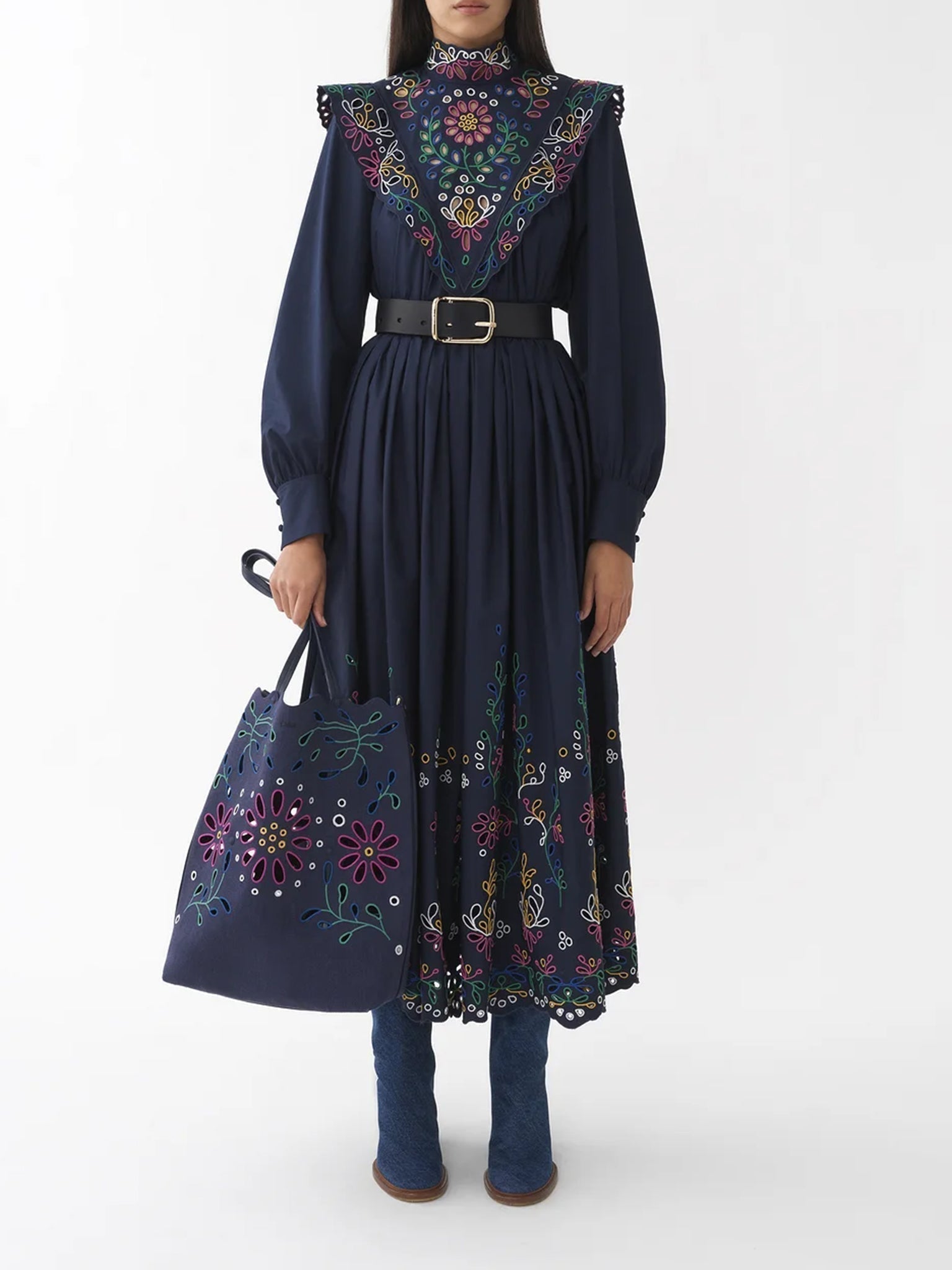 Blouse à col montant - Multicolor Blue
