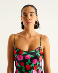 Robe longue Gisele en soie - Winter Roses