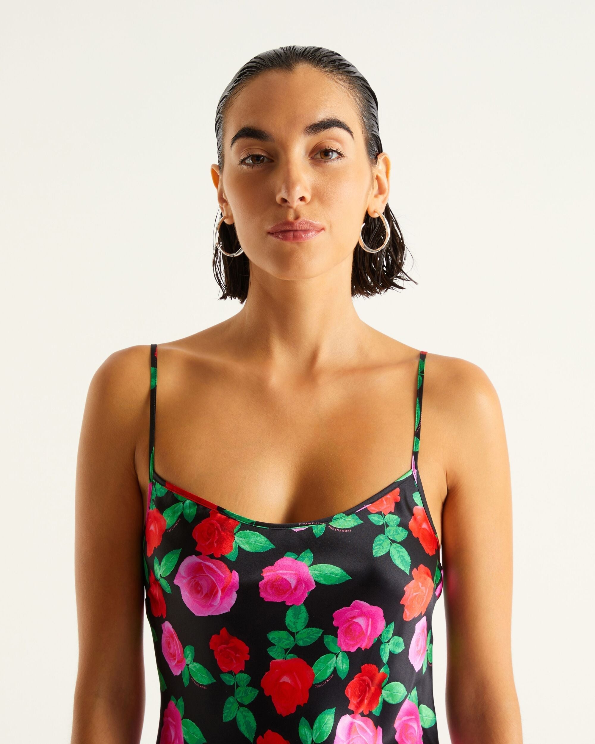 Robe longue Gisele en soie - Winter Roses