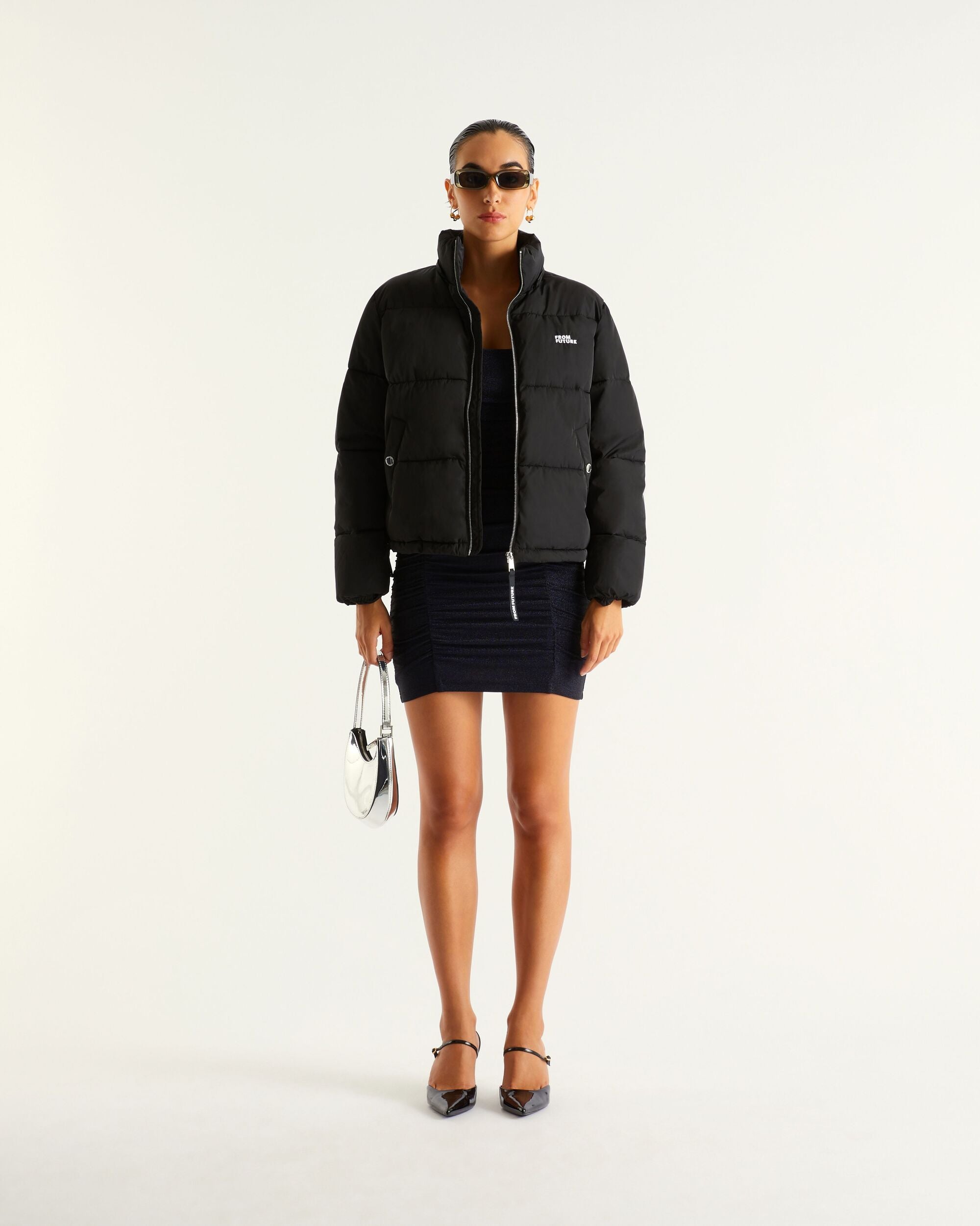 Robe courte Joya métallique - Navy