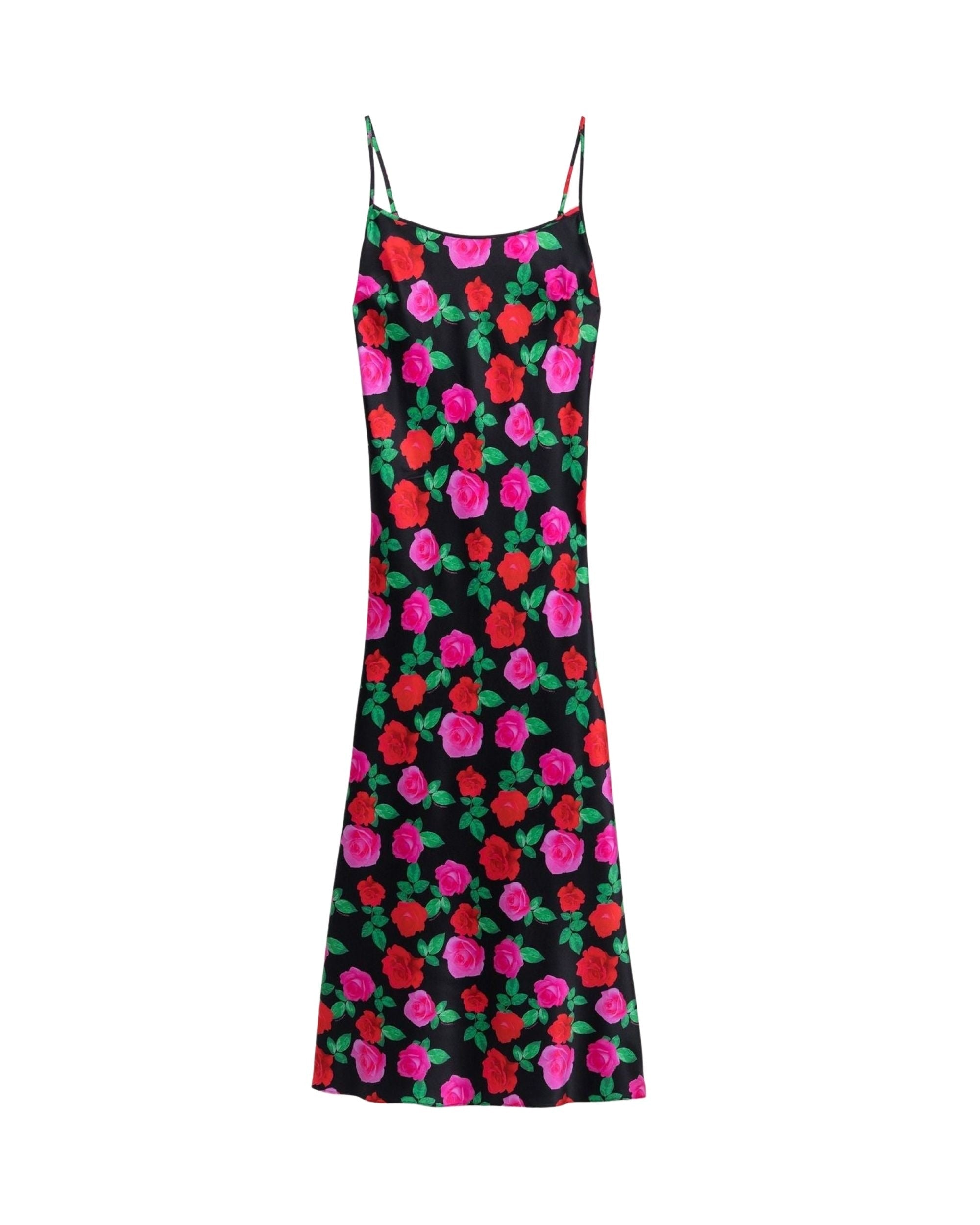 Robe longue Gisele en soie - Winter Roses