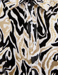 Robe longue à motif géométrique - Gold Black White Paco