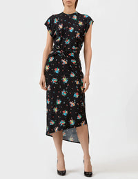 Robe longue ceinturée à imprimé - Black 90 S Grungy Romant